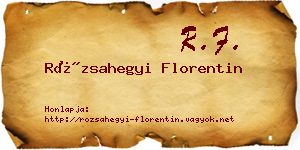 Rózsahegyi Florentin névjegykártya